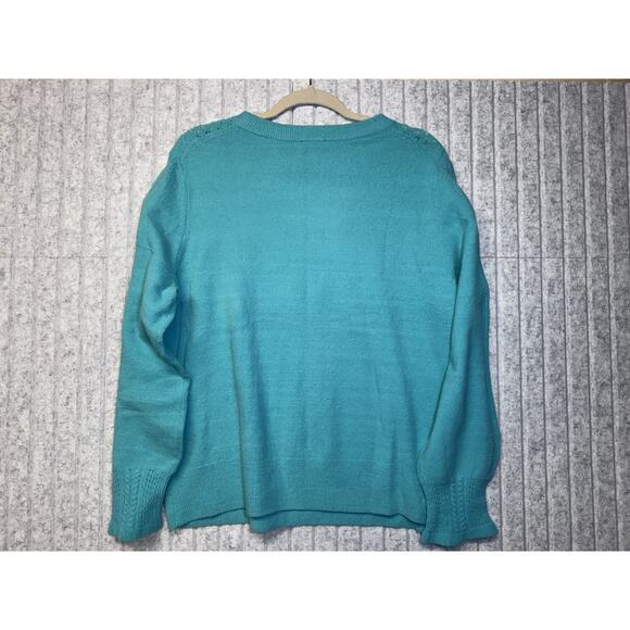 Talbots BLUE women’s size XL cable knit sweater NWT SOFT - Picture 3 of 7